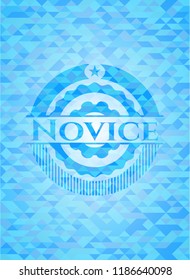Novice sky blue emblem with mosaic background