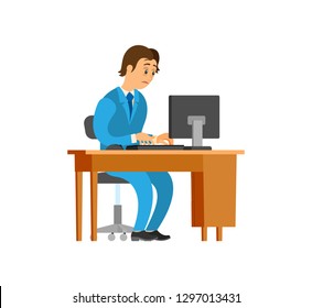 Flat Design Cartoon Character Office Man Stock Vector (Royalty Free ...