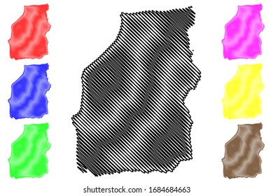 Novo Selo Municipality (Republik Nordmakedonien, SüdostStatistische Region) Karte Vektorillustration Illustration, Skizze Novo Selo Karte