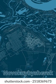 Novokuybyshevsk Russia blueprint map poster
