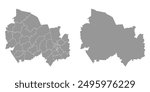 Novosibirsk Oblast map, administrative division of Russia. Vector illustration.