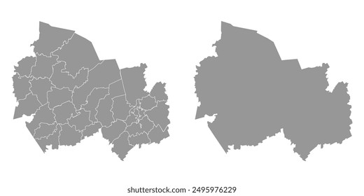 Novosibirsk Oblast map, administrative division of Russia. Vector illustration.