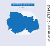 Novosibirsk Oblast (Russia, Subjects of the Russian Federation, Oblasts of Russia) map vector illustration, scribble sketch Novosibirsk Oblast map