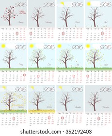 Novosibirsk, Russia -  Calendar. Flat style. The vector image.