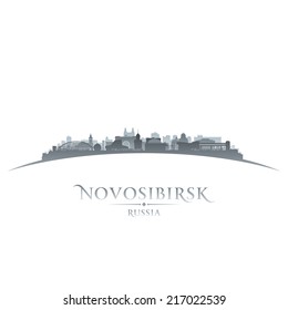 Novosibirsk Russia city skyline silhouette. Vector illustration