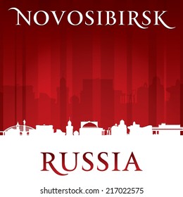 Novosibirsk Russia city skyline silhouette. Vector illustration