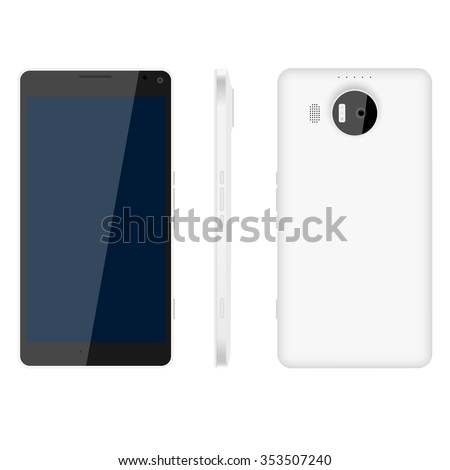 Novosibirsk, Russia: Windows Phone Lumia 950, 950XL. Operating system Windows ten. Novelty. Vector Image