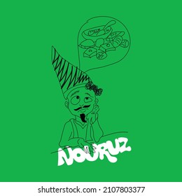 Novruz characters vector illustration. Novruz concept