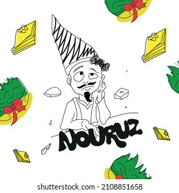 Novruz characters vector illustration. Novruz concept svg