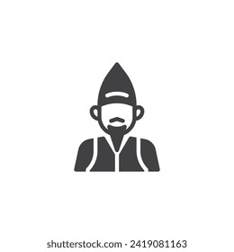 Novruz holiday character Kosa vector icon. filled flat sign for mobile concept and web design. Kosa Man glyph icon. Symbol, logo illustration. Vector graphics