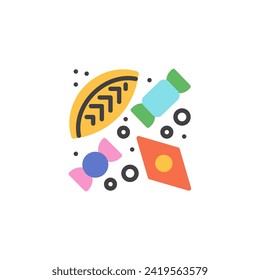 Novruz Sweets flat icon, vector sign, colorful pictogram isolated on white. Symbol, logo illustration. Flat style design