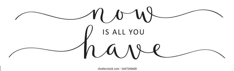 NOW IS ALL YOU HAVE vector brush calligraphy banner with swashes