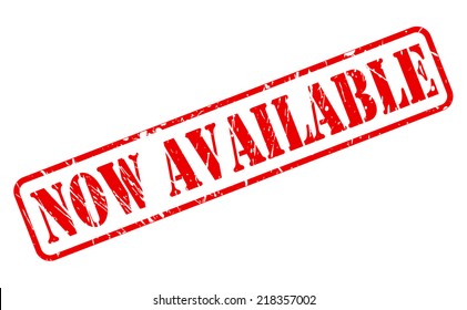 Now available red stamp text on white