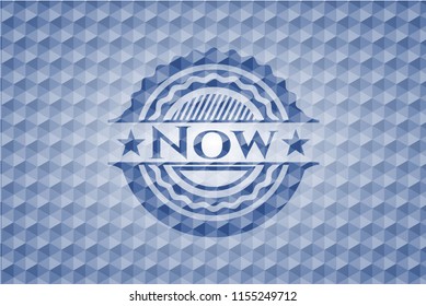 Now blue hexagon emblem.