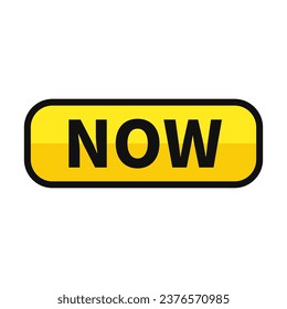 Now Button In Yellow Rectangle Shape With Black Line For Website Marketing Sale Business
