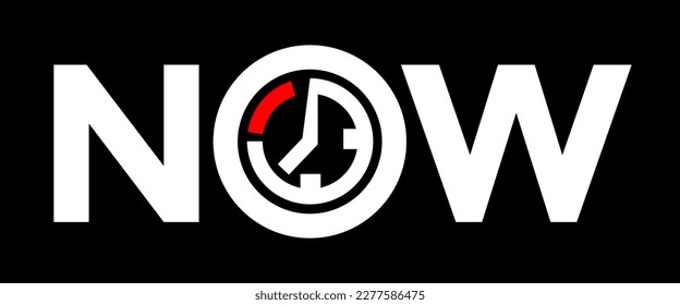 now, clock analog, time measurement, vector illustration 