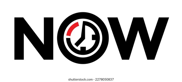 now, clock analog, time measurement, vector illustration 