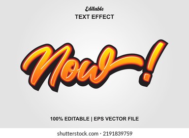 now editable text effect with orange color.
