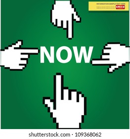 Now and fingers on blackboard background,Vector