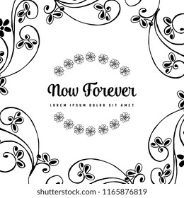 Now forever card floral hand draw vector illustration