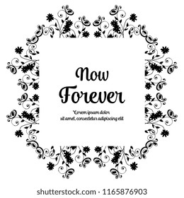 Now forever floral design hand draw vector illustration