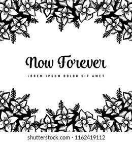Now forever hand draw with floral vector illustration