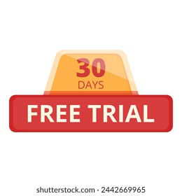 Now free trial icon cartoon vector. Business application. Stick days internet