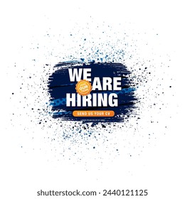 now hiring banner layout design, vector illustration