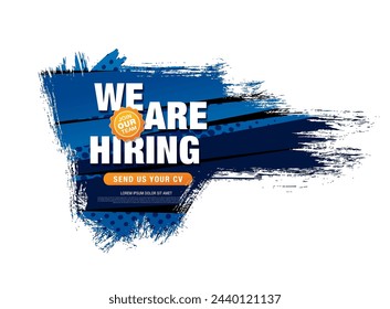 now hiring banner layout design, vector illustration