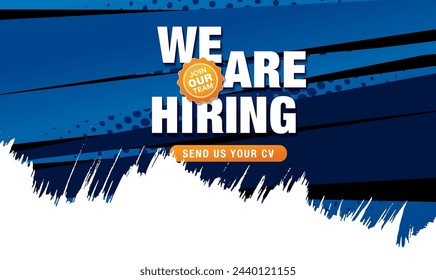 now hiring banner layout design, vector illustration