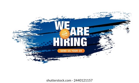 now hiring banner layout design, vector illustration