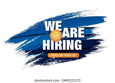 now hiring banner layout design, vector illustration