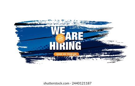 now hiring banner layout design, vector illustration