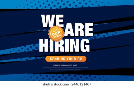 now hiring banner layout design, vector illustration