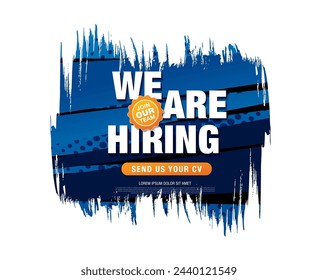 now hiring banner layout design, vector illustration