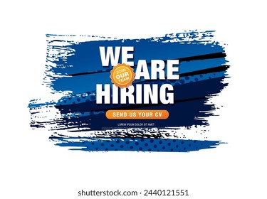 now hiring banner layout design, vector illustration