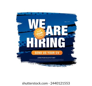 now hiring banner layout design, vector illustration