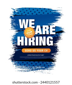 now hiring banner layout design, vector illustration
