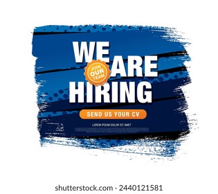 now hiring banner layout design, vector illustration