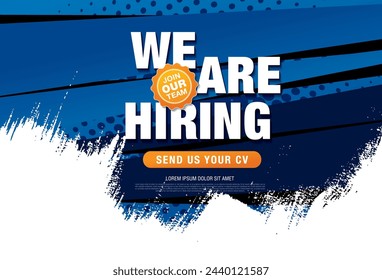 now hiring banner layout design, vector illustration