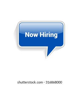 Now Hiring Blue Speech Bubble