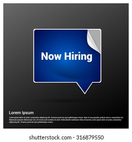 Now Hiring Blue Speech Bubble