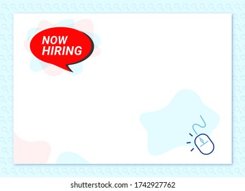 Now hiring: career employment hiring job recruitment concept poster or banner
