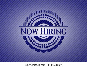 Now Hiring denim background