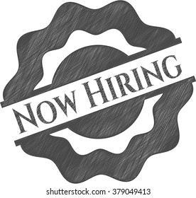 Now Hiring draw with pencil effect