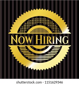 Now Hiring gold badge or emblem