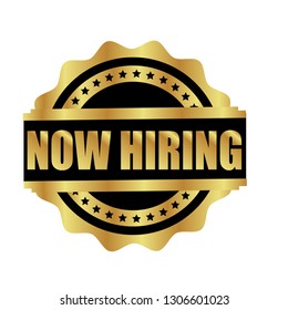 now hiring gold emblem