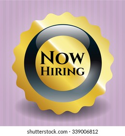 Now Hiring gold emblem