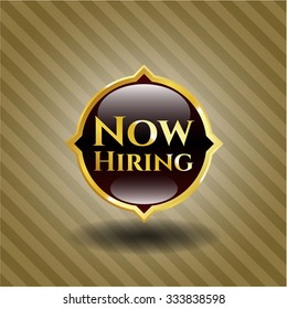 Now Hiring golden emblem