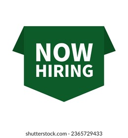 Now Hiring In Green Unique Shape For Announcement Recruitment
